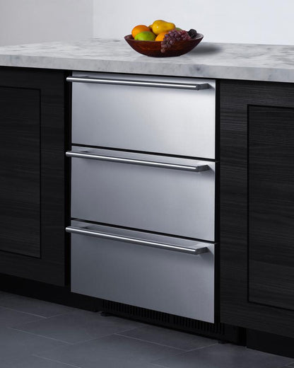 SUMMIT SP6DS3D Summit 24"" Wide Built-in 3-drawer All-refrigerator