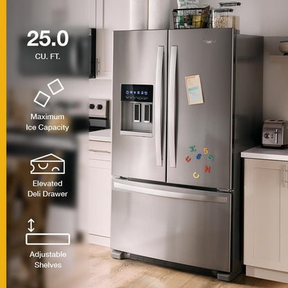 WHIRLPOOL WRFF3436RZ Whirlpool 36-inch Wide French Door Bottom Mount Refrigerator