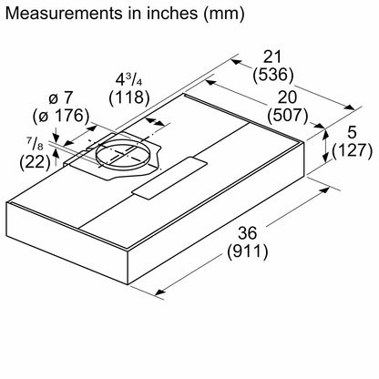 BOSCH DUH36253UC Bosch 300 Series Undercabinet Hood 36"" Stainless Steel
