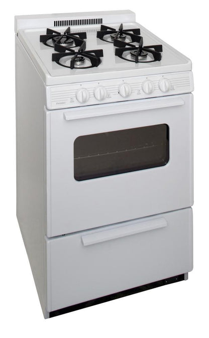 PREMIER BJK5X0OP 24 In. Freestanding Battery-generated Spark Ignition Gas Range In W...