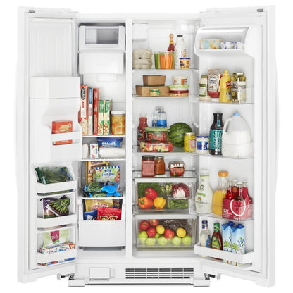 WHIRLPOOL WRS331SDHW Whirlpool 33-inch Wide Side-by-side Refrigerator - 21 Cu. Ft. - ...