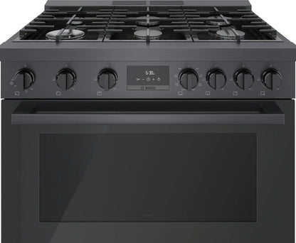 BOSCH HDS8645U 800 Series Dual Fuel Freestanding Range 36'' Black Stainless Steel ...
