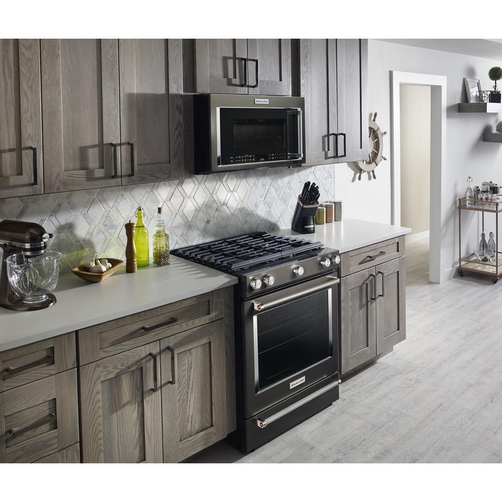 KITCHENAID KSGG700EBS Kitchenaid 30-inch 5-burner Gas Slide-in Convection Range - BLAC...