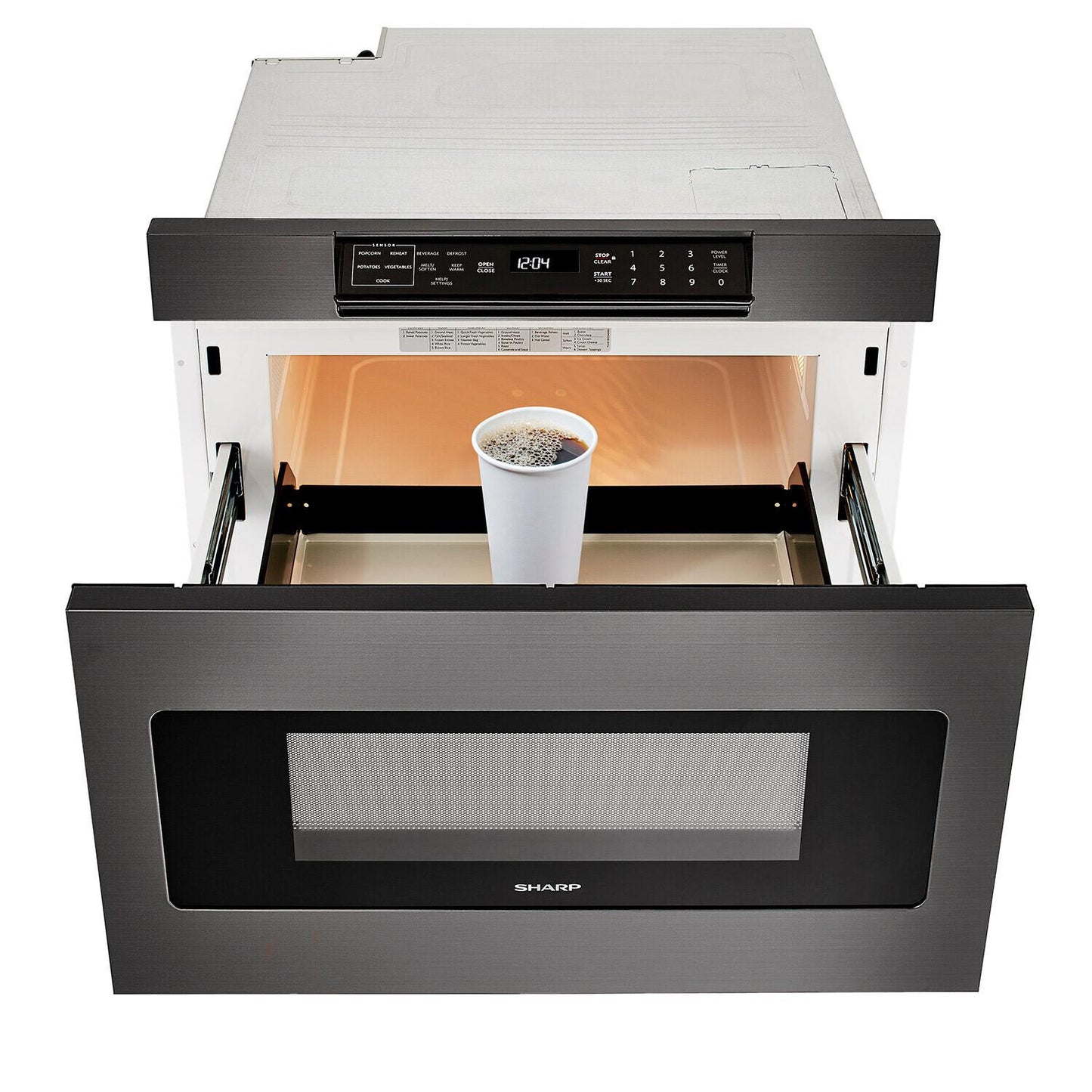 SHARP SMD2470AH Sharp Microwave Drawer Oven, 24 In. 1.2 Cu. Ft. 1000w Black STAINLE...
