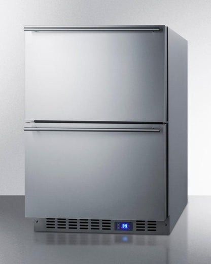 SUMMIT FF642D Two-drawer Refrigerator In Complete Stainless Steel for Built-in OR...