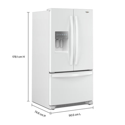 WHIRLPOOL WRFF3436RW Whirlpool 36-inch Wide French Door Bottom Mount Refrigerator