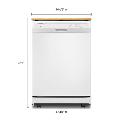 WHIRLPOOL WDP370PAHW Whirlpool, 3 Cycles, 4 Options, 55 Dba, Plastic Tub Portable DISHWAS...