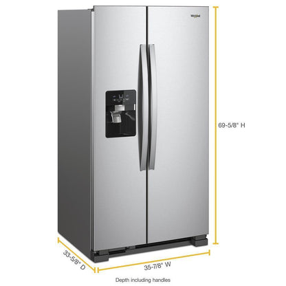 WHIRLPOOL WRS555SIHZ Whirlpool 36-inch Wide Side-by-side Refrigerator - 25 Cu. Ft. - ...