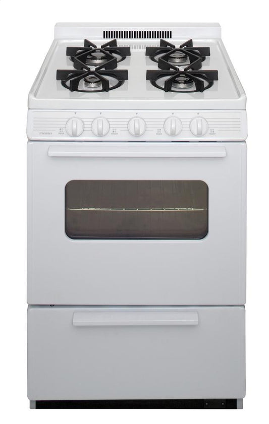 PREMIER BJK5X0OP 24 In. Freestanding Battery-generated Spark Ignition Gas Range In W...