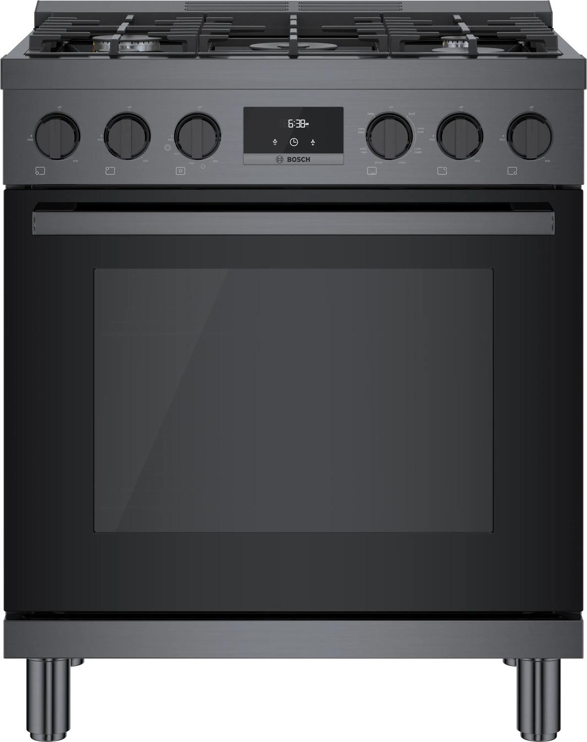 BOSCH HDS8045U 800 Series Dual Fuel Freestanding Range 30'' Black Stainless Steel ...