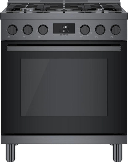 BOSCH HDS8045U 800 Series Dual Fuel Freestanding Range 30'' Black Stainless Steel ...