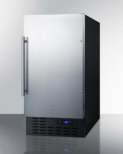 SUMMIT BIM18SS 18"" Wide Frost-free Icemaker In for Built-in or Freestanding Use, W...