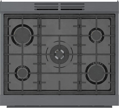 BOSCH HDS8045U 800 Series Dual Fuel Freestanding Range 30'' Black Stainless Steel ...