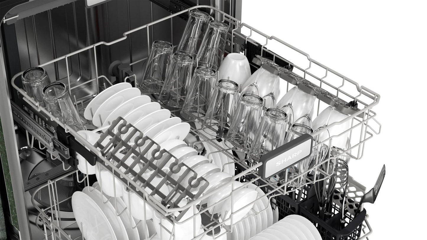SHARP SDW6757ES Sharp 24"" Slide-in Stainless Steel Dishwasher