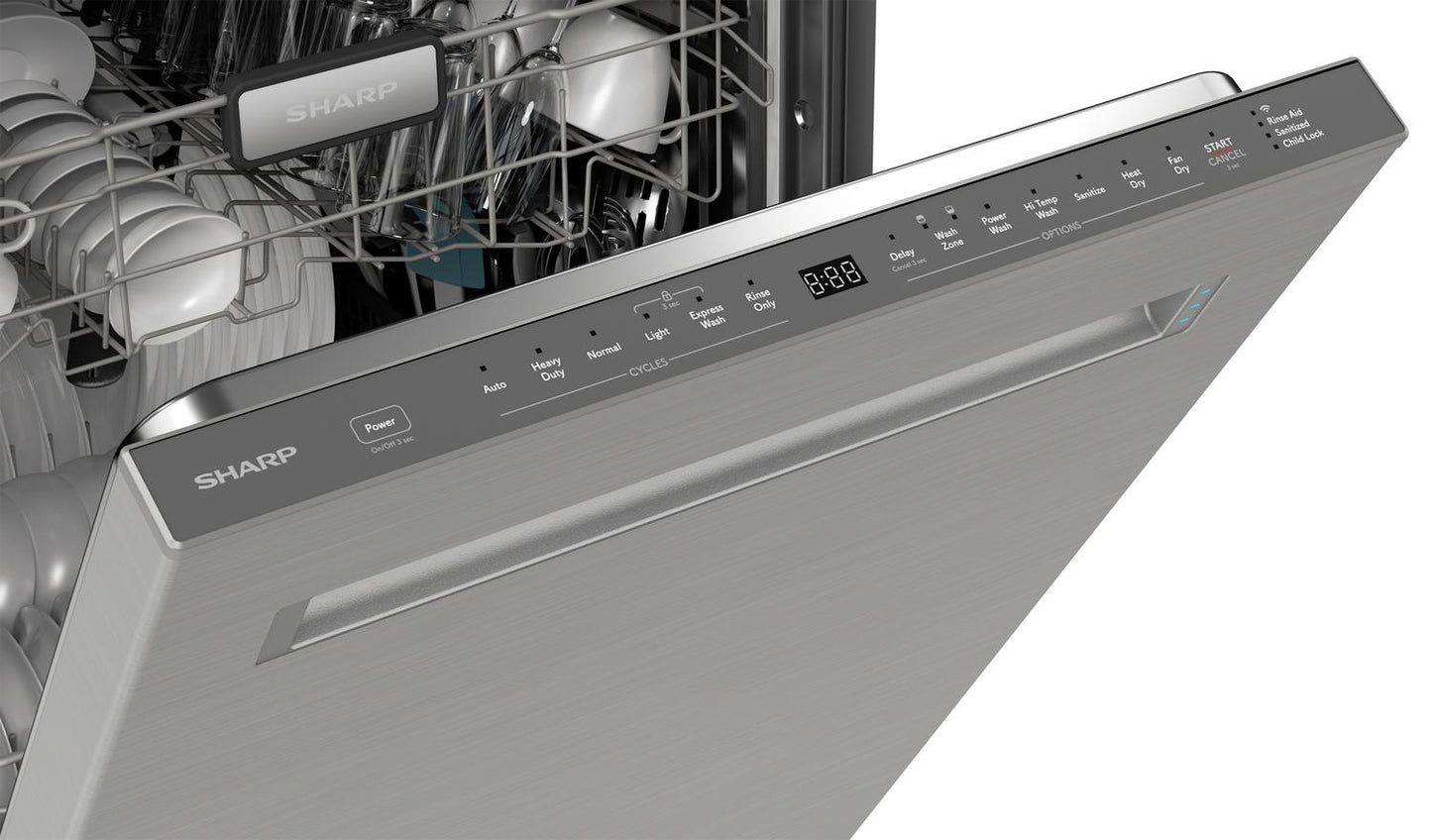 SHARP SDW6767HS Sharp 24 In. Slide-in Smart Dishwasher