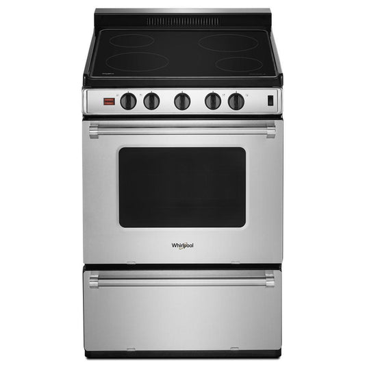 WHIRLPOOL WFE500M4HS Whirlpool 24-inch Freestanding Electric Range With Upswept SPILL...