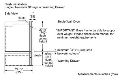 BOSCH HWD5751UC Bosch 27"" Warming Drawer 500 Series - Stainless Steel