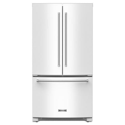 KITCHENAID KRFC136RWH 20 Cu. Ft. 36-inch Width Counter-depth French Door Refrigerator WIT...