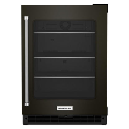 KITCHENAID KURR314KBS 24"" Undercounter Refrigerator With Glass Door and Shelves With META...