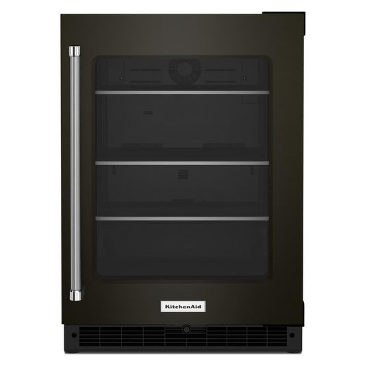 KITCHENAID KURR314KBS 24"" Undercounter Refrigerator With Glass Door and Shelves With META...