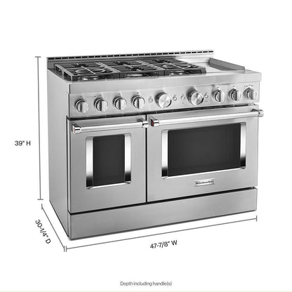 KITCHENAID KFGC558JSS Kitchenaid 48'' Smart Commercial-style Gas Range With Griddle - ...