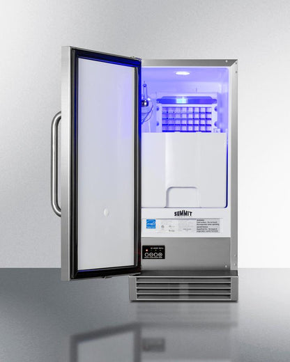 SUMMIT BIM47OS Summit Built-in Outdoor 50 Lb. Clear Icemaker