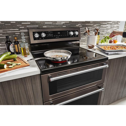 KITCHENAID KFED500EBS Kitchenaid 30-inch 5 Burner Electric Double Oven Convection RANG...