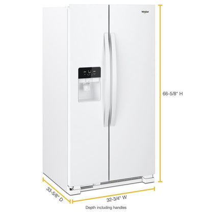 WHIRLPOOL WRS321SDHW Whirlpool 33-inch Wide Side-by-side Refrigerator - 21 Cu. Ft. - ...