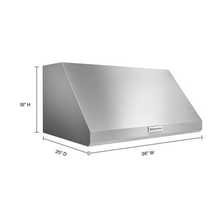 KITCHENAID KVWC906KSS 36"" 585 or 1170 Cfm Motor Class Commercial-style Wall-mount Canopy ...