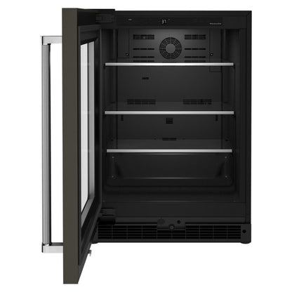 KITCHENAID KURL314KBS 24"" Undercounter Refrigerator With Glass Door and Shelves With META...