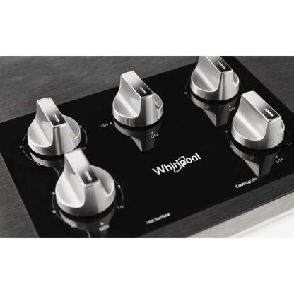 WHIRLPOOL WCE77US6HS 36-inch Electric Ceramic Glass Cooktop With Two Dual Radiant Elements