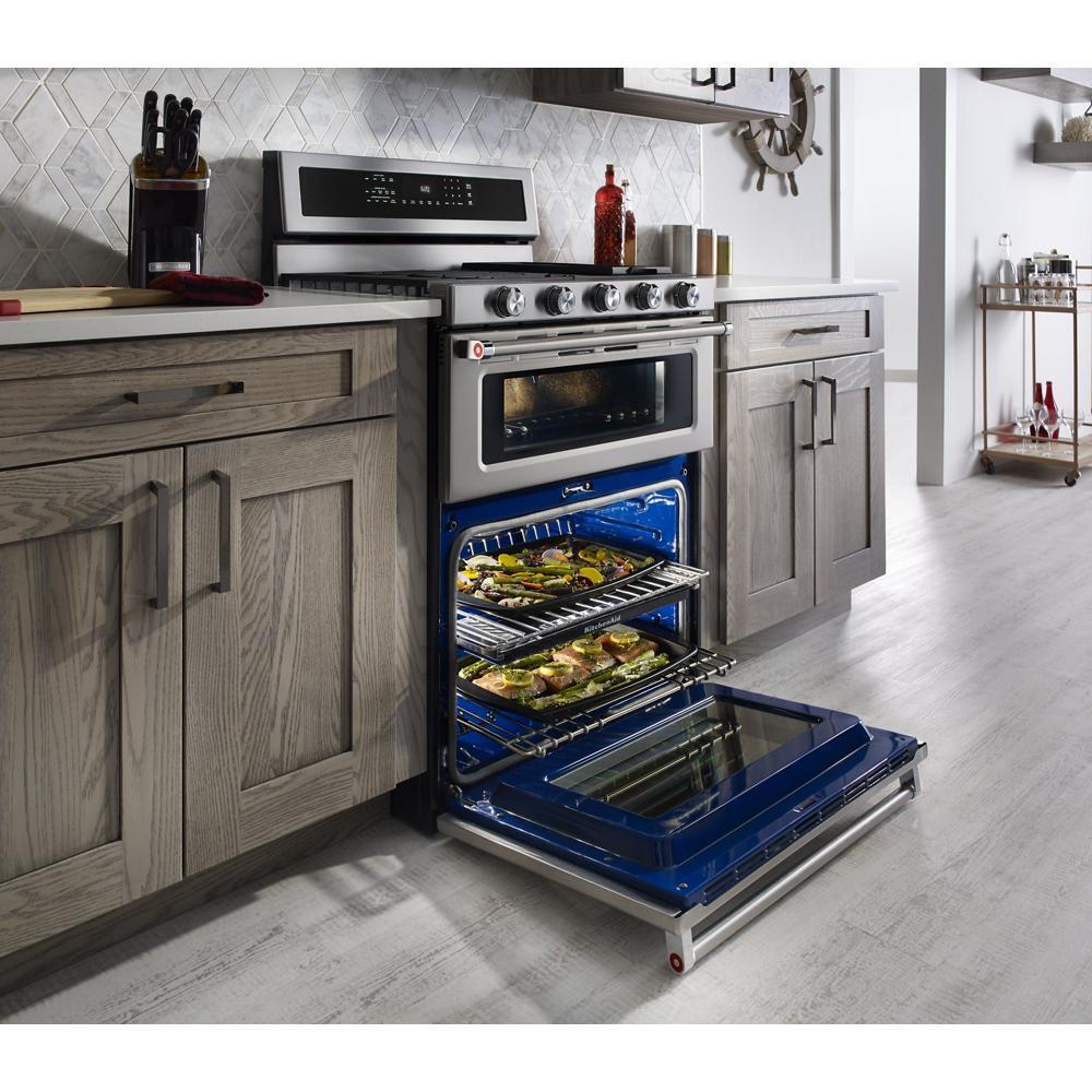 KITCHENAID KFDD500ESS Stainless Steel Kitchenaid 30-inch 5 Burner Dual Fuel Double OVE...