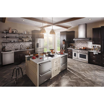 KITCHENAID KUDR204KSB 24"" Stainless Steel Undercounter Double-drawer Refrigerator - BLACK...