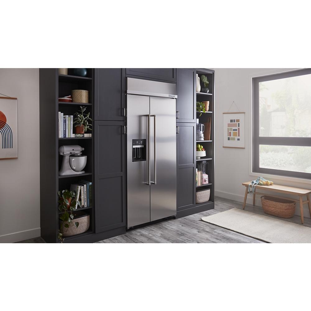 KITCHENAID KBSD706MPS 20.8 Cu. Ft. 36"" Built-in Side-by-side Refrigerator With Ice and WA...