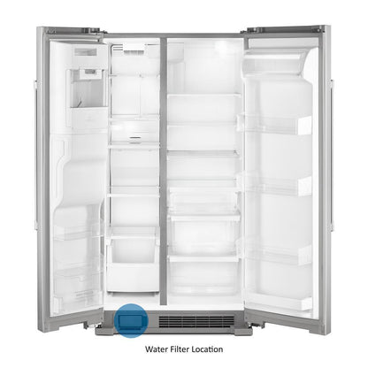 MAYTAG MSS25C4MGZ 36-inch Wide Side-by-side Refrigerator With Exterior Ice and Water ...
