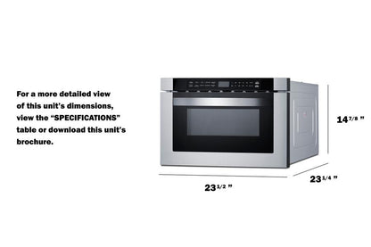 SUMMIT MDR245SS Summit 24"" Wide Built-in Drawer Microwave