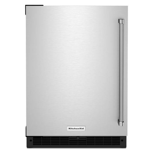 KITCHENAID KURL114KSB 24"" Undercounter Refrigerator With Stainless Steel Door - Black CAB...