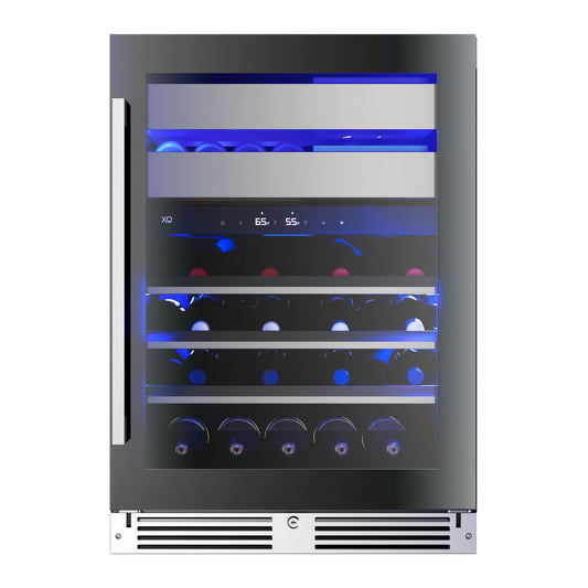 XO APPLIANCE XOU24WWGBR XO Appliance Wine and Weed 24"" Black Glass Rh