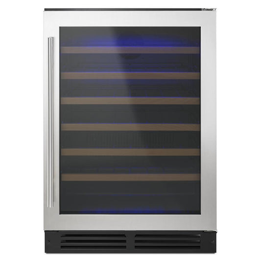 WHIRLPOOL WUW35X24DS Black-on-stainless Whirlpool 24"" Undercounter Wine Center With C...