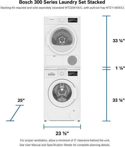 BOSCH WTG86403UC Bosch 300 Series Condenser Tumble Dryer 24'' Wtg86403uc