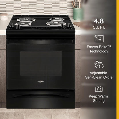 WHIRLPOOL WEC310S0LB 4.8 Cu. Ft. Whirlpool Electric Range With Frozen Bake TECHNO...