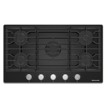 KITCHENAID KCGG536PBL KitchenAid 36"" Gas-on-glass Cooktop