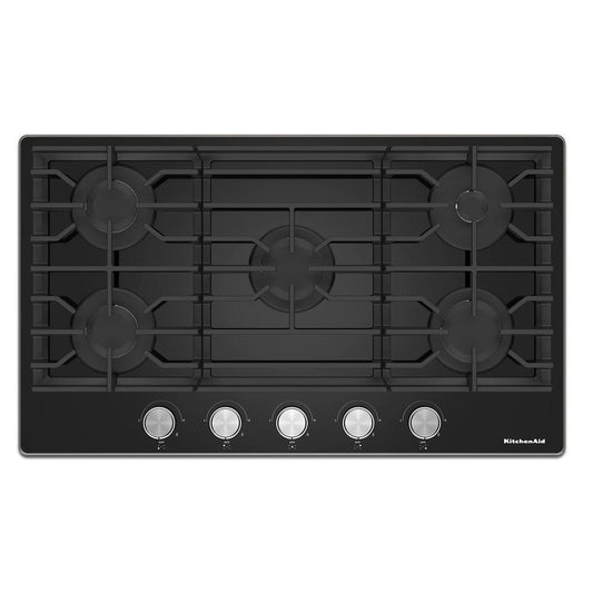 KITCHENAID KCGG536PBL KitchenAid 36"" Gas-on-glass Cooktop