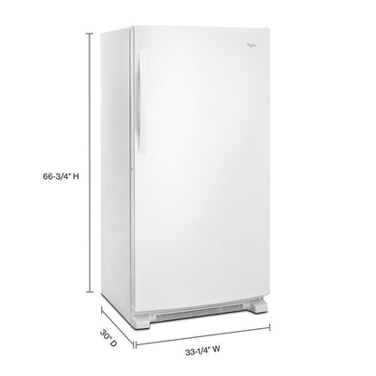 WHIRLPOOL WZF79R20DW White Whirlpool 20 Cu. Ft. Upright Freezer With Temperature Alarm