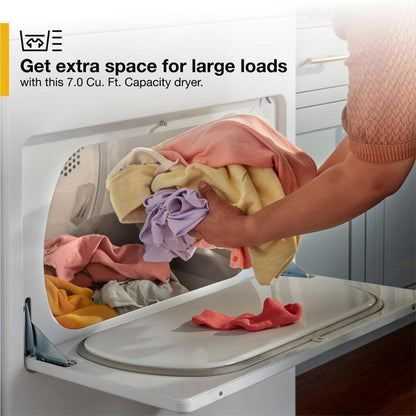 WHIRLPOOL WGD5010LW Whirlpool 7.0 Cu. Ft. Top Load Gas Moisture Sensing Dryer