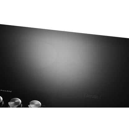 KITCHENAID KCES556HBL 36"" Electric Cooktop With 5 Elements and Knob Controls - Black