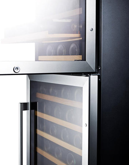 SUMMIT SWC1875B Dual Zone 118 Bottle Wine Cellar With Two Glass Doors and Digital T...