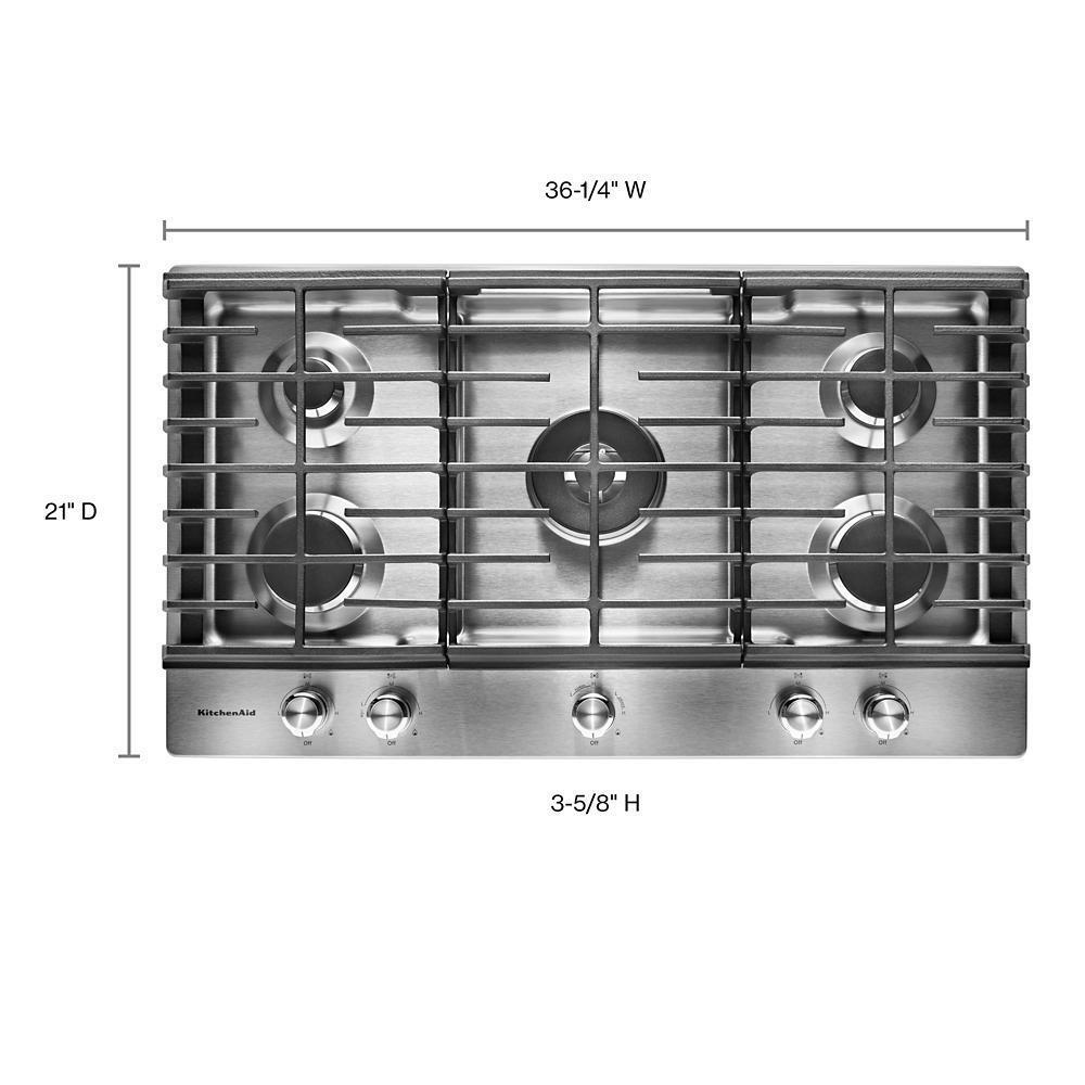 KITCHENAID KCGS556ESS Stainless Steel Kitchenaid 36'' 5-burner Gas Cooktop