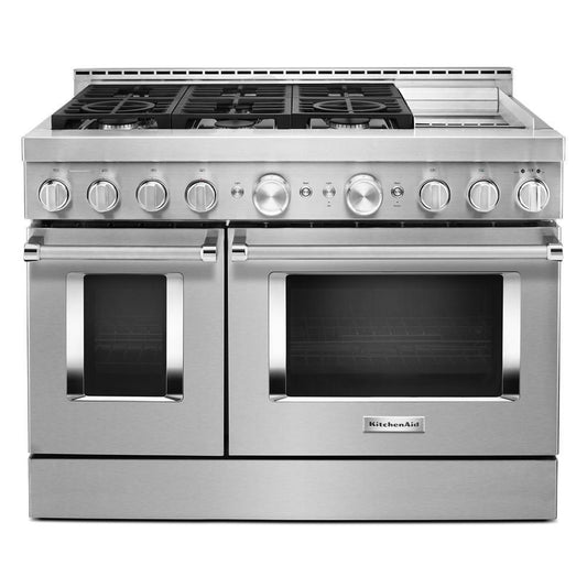 KITCHENAID KFGC558JSS Kitchenaid 48'' Smart Commercial-style Gas Range With Griddle - ...