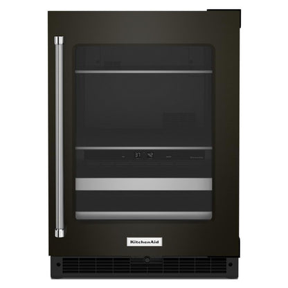 KITCHENAID KUBR314KBS 24"" Beverage Center With Glass Door and Metal-front Racks - Black S...